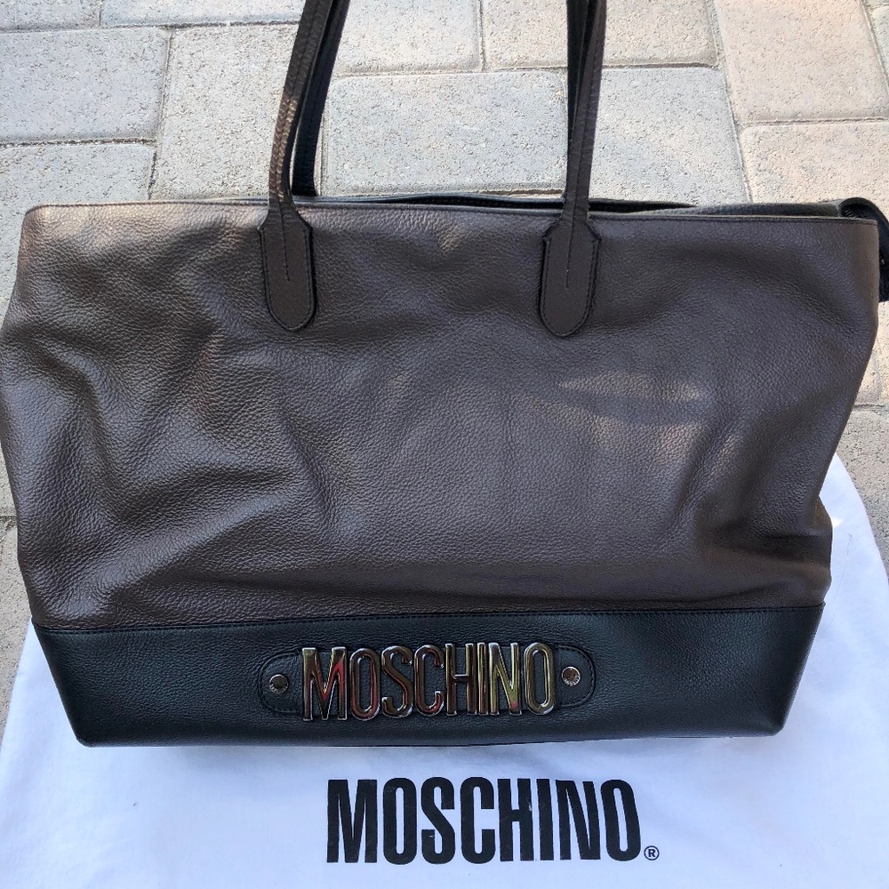 Moschino Shopper Tote Leather Bag